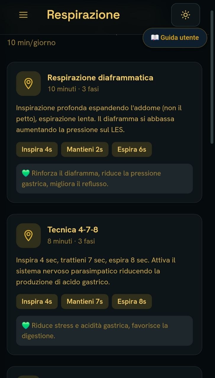 Informazioni sugli esercizi di respirazione GastroBalance