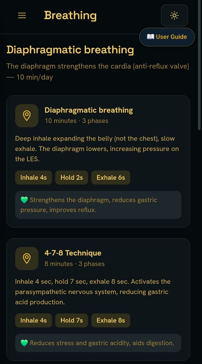 StomachEaser breathing information